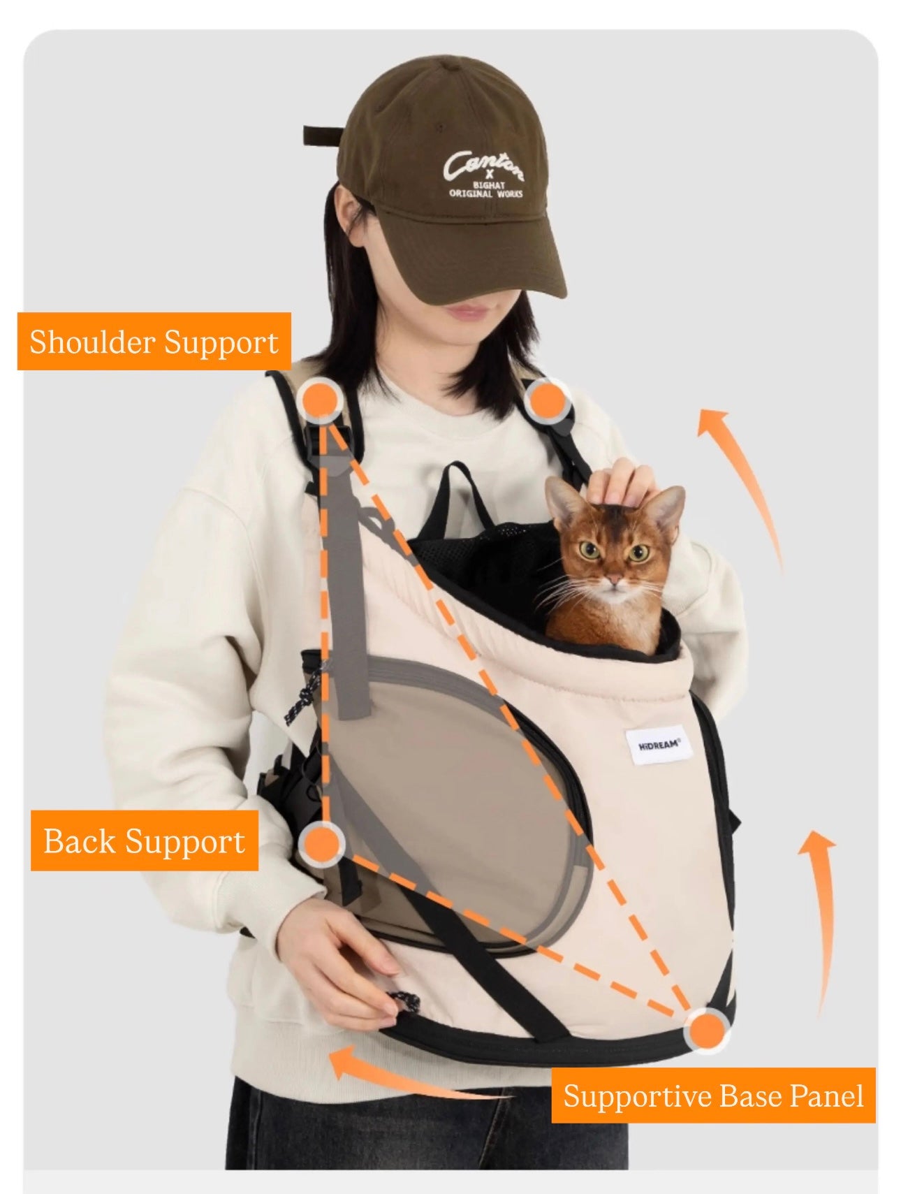 HiDREAM Front-Style Pet Carry Tote Bag
